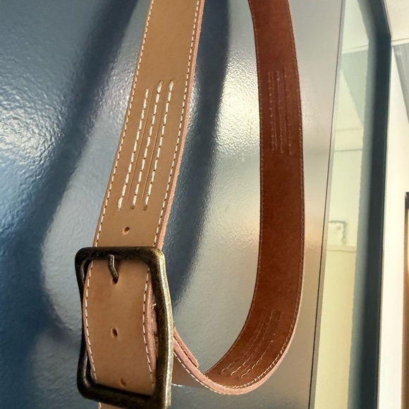 Bed Stu NWT size 38 it’s unisex Tan Leather Belt with Brass Buckle - Picture 5 of 14